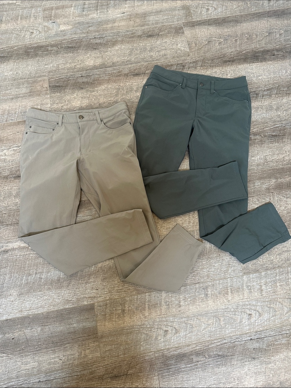 Lululemon Men's Stretch Performance Pants - Green and Taupe Size 30